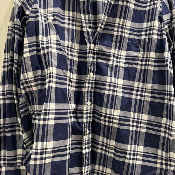 Frank & Eileen Navy and White Plaid Button Down 100% Cotton Women’s Blouse Top - Picture 7 of 7